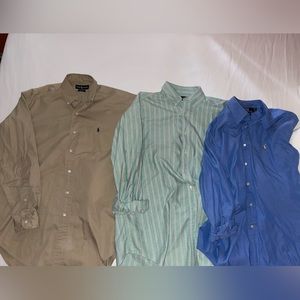Three Large Ralph Lauren button shirts.